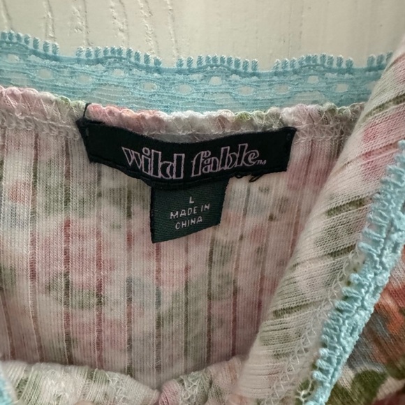 SET OF (2) Wild Fable Lace Trim Ribbed Tank Top Size Large - Picture 11 of 13